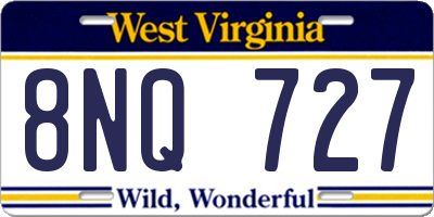 WV license plate 8NQ727