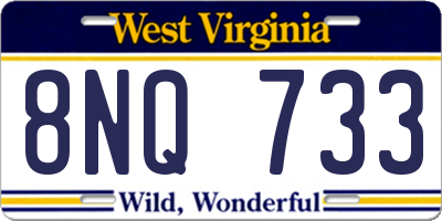 WV license plate 8NQ733