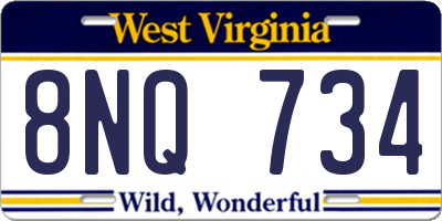 WV license plate 8NQ734