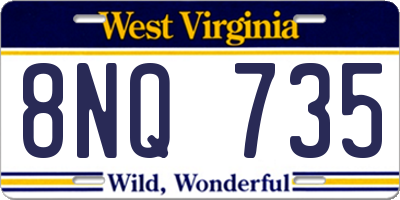 WV license plate 8NQ735
