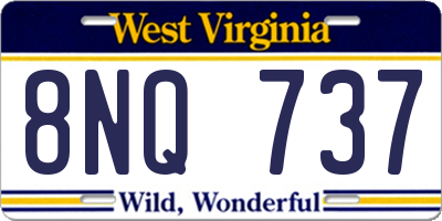 WV license plate 8NQ737