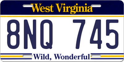 WV license plate 8NQ745