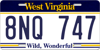 WV license plate 8NQ747