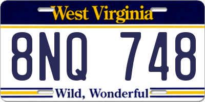 WV license plate 8NQ748
