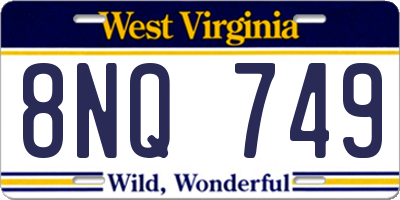 WV license plate 8NQ749