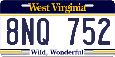 WV license plate 8NQ752