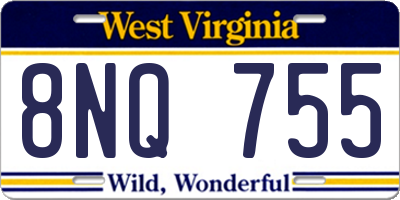 WV license plate 8NQ755