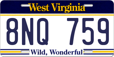 WV license plate 8NQ759