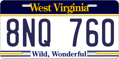WV license plate 8NQ760