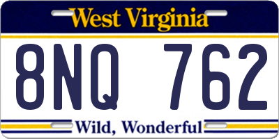 WV license plate 8NQ762