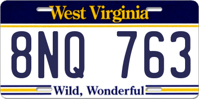 WV license plate 8NQ763
