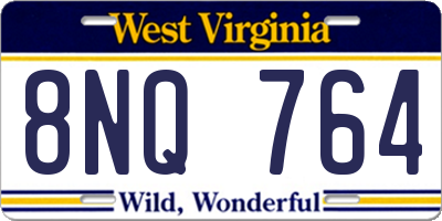 WV license plate 8NQ764