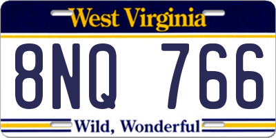 WV license plate 8NQ766