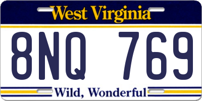 WV license plate 8NQ769