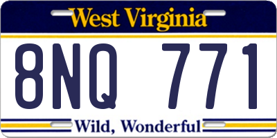 WV license plate 8NQ771