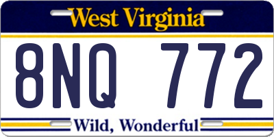 WV license plate 8NQ772