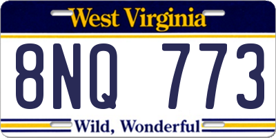 WV license plate 8NQ773