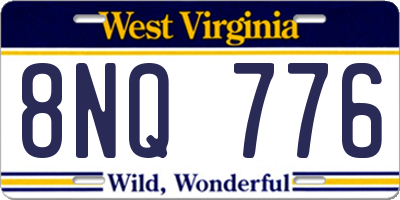 WV license plate 8NQ776