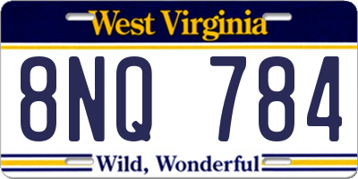 WV license plate 8NQ784
