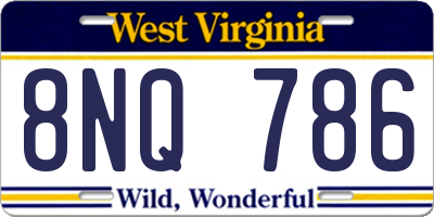WV license plate 8NQ786