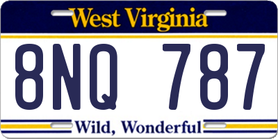 WV license plate 8NQ787