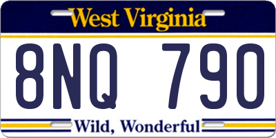 WV license plate 8NQ790