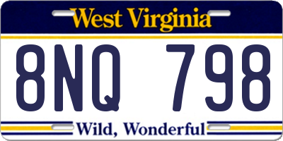 WV license plate 8NQ798