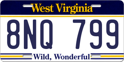 WV license plate 8NQ799