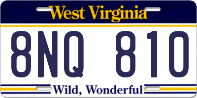 WV license plate 8NQ810