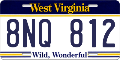 WV license plate 8NQ812