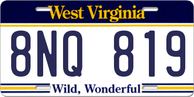 WV license plate 8NQ819