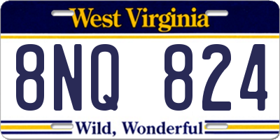 WV license plate 8NQ824