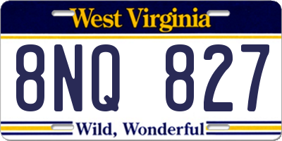 WV license plate 8NQ827