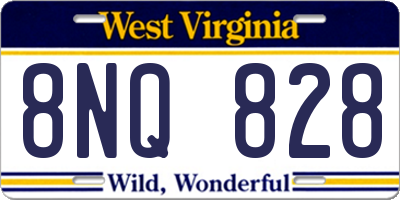 WV license plate 8NQ828