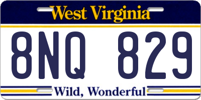 WV license plate 8NQ829