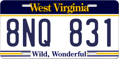 WV license plate 8NQ831