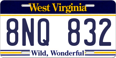 WV license plate 8NQ832