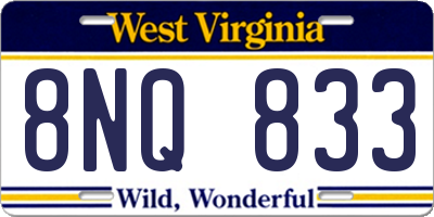 WV license plate 8NQ833