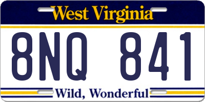 WV license plate 8NQ841