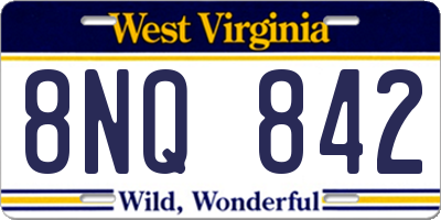WV license plate 8NQ842