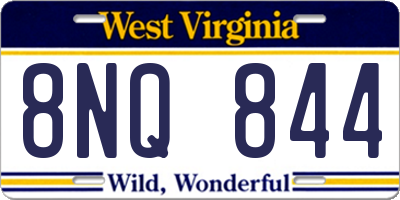 WV license plate 8NQ844