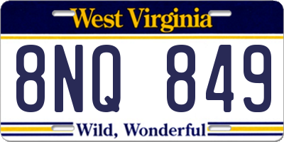 WV license plate 8NQ849