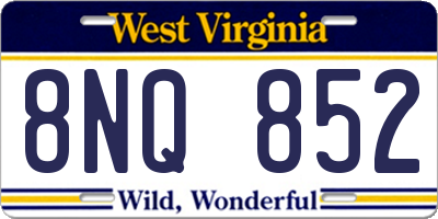 WV license plate 8NQ852