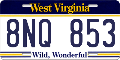 WV license plate 8NQ853