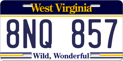 WV license plate 8NQ857