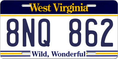 WV license plate 8NQ862