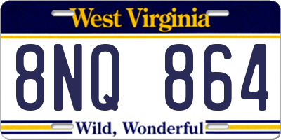 WV license plate 8NQ864