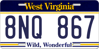 WV license plate 8NQ867