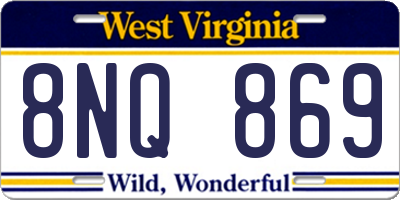 WV license plate 8NQ869