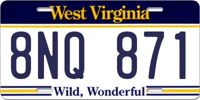 WV license plate 8NQ871